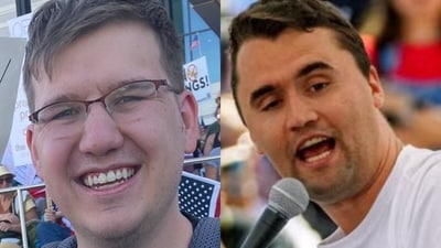 Hunter Kozak asked Charlie Kirk about mass shootings right before the latter was shot. (X/@staxioms, X/@Artemisfornow) Hunter Kozak asked Charlie Kirk about mass shootings right before the latter was shot. (X/@staxioms, X/@Artemisfornow)
