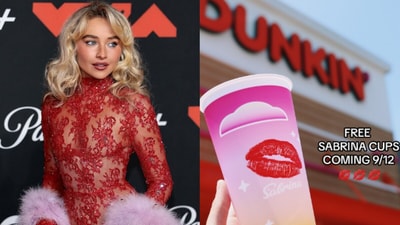 Sabrina Carpenter x Dunkin' special cup (on the right) will be available only on September 12, the brand had said. (Instagram) Sabrina Carpenter x Dunkin' special cup (on the right) will be available only on September 12, the brand had said. (Instagram)