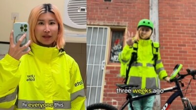 A Chinese rider shared how food delivery in China was intense but in Australia she faced fewer orders, more freedom and a calmer lifestyle. (Instagram/lessykong) A Chinese rider shared how food delivery in China was intense but in Australia she faced fewer orders, more freedom and a calmer lifestyle. (Instagram/lessykong)