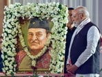 Prime Minister Narendra Modi arrives to pay tribute to Bharat Ratna Dr. Bhupen Hazarika during a function organised to commemorate his 100th Birth Anniversary, in Guwahati on Saturday. (ANI)