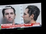 A TV monitor displays a picture of Tyler Robinson, the suspected of killing Charlie Kirk on September 11. A TV monitor displays a picture of Tyler Robinson, the suspected of killing Charlie Kirk on September 11.
