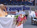 Uttar Pradesh CM Yogi Adityanath addressing the Foundation Day programme of Ram Manohar Lohia Institute of Medical Sciences in Lucknow on September 13. (HT photo) Uttar Pradesh CM Yogi Adityanath addressing the Foundation Day programme of Ram Manohar Lohia Institute of Medical Sciences in Lucknow on September 13. (HT photo)