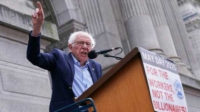 Sen. Bernie Sanders delivers remarks honoring Charlie Kirk after the commentator was fatally shot during an event at Utah Valley University. (Reuters) Sen. Bernie Sanders delivers remarks honoring Charlie Kirk after the commentator was fatally shot during an event at Utah Valley University. (Reuters)
