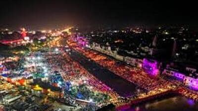 During the Deepotsav celebrations in Ayodhya in 2024, a total of 25,12,585 (2.51 million) diyas were lit along the banks of the Saryu river, setting a Guinness World Record. (FILE PHOTO) During the Deepotsav celebrations in Ayodhya in 2024, a total of 25,12,585 (2.51 million) diyas were lit along the banks of the Saryu river, setting a Guinness World Record. (FILE PHOTO)