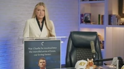 Erika Kirk, wife of conservative political activist Charlie Kirk. (X/@PSNews47)