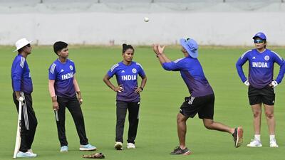 Indian cricket team players during their practice session in Mohali on Saturday. (Ravi Kumar/Hindustan Times) Indian cricket team players during their practice session in Mohali on Saturday. (Ravi Kumar/Hindustan Times)