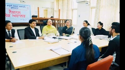 Many cases ranging from cheque bounce (Section 138 of NI Act), motor accident claims, criminal compoundable cases, matrimonial disputes, electricity and water bill issues, salary and allowance matters, and even pre-litigation disputes were heard. (HT Photo) Many cases ranging from cheque bounce (Section 138 of NI Act), motor accident claims, criminal compoundable cases, matrimonial disputes, electricity and water bill issues, salary and allowance matters, and even pre-litigation disputes were heard. (HT Photo)