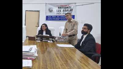 National Lok Adalat in progress In Panchkula on Saturday. (HT Photo)