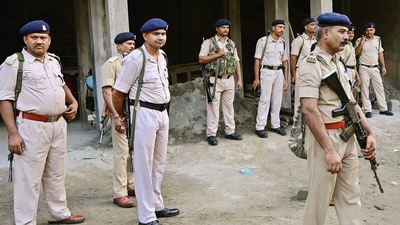 Police personnel during a raid in Pathanamthitta, Kerala. (PTI)