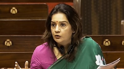 Chaturvedi recalled that she had written a letter to the BCCI Chairman to cancel the match. (Sansad TV) Chaturvedi recalled that she had written a letter to the BCCI Chairman to cancel the match. (Sansad TV)