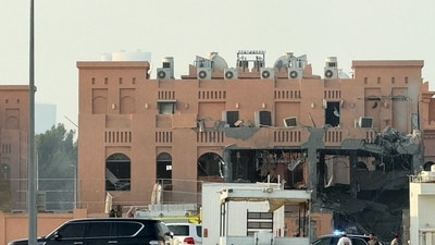 A damaged building, following an Israeli attack on Hamas leaders, according to an Israeli official, in Doha, Qatar, September 9, 2025. REUTERS/Ibraheem Abu Mustafa (REUTERS)