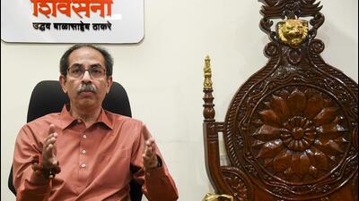 Shiv Sena (UBT) chief Uddhav Thackeray addresses a press conference, in Mumbai, on Saturday. (PTI)