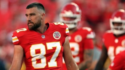 Tight end Travis Kelce #87 of the Kansas City Chiefs is approaching the final stretch of some career milestones which will put his name alongside some of the NFL greats (Getty Images via AFP) Tight end Travis Kelce #87 of the Kansas City Chiefs is approaching the final stretch of some career milestones which will put his name alongside some of the NFL greats (Getty Images via AFP)
