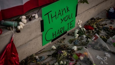 A memorial for political activist Charlie Kirk stands on the grounds of Utah Valley University on September 13, 2025 in Orem, Utah. Kirk, CEO and co-founder of Turning Point USA, was shot and killed on Wednesday while he was speaking at an event for his "American Comeback Tour" on the campus. Chet Strange/Getty Images/AFP (Photo by Chet Strange / GETTY IMAGES NORTH AMERICA / Getty Images via AFP) (Getty Images via AFP) A memorial for political activist Charlie Kirk stands on the grounds of Utah Valley University on September 13, 2025 in Orem, Utah. Kirk, CEO and co-founder of Turning Point USA, was shot and killed on Wednesday while he was speaking at an event for his "American Comeback Tour" on the campus. Chet Strange/Getty Images/AFP (Photo by Chet Strange / GETTY IMAGES NORTH AMERICA / Getty Images via AFP) (Getty Images via AFP)