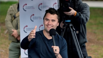 A viral video claimed Charlie Kirk humiliated Tyler Robinson in a debate. (REUTERS)