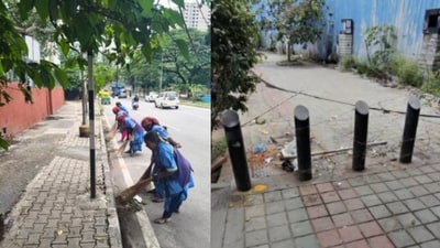 Photos of the operation, which focused on clearing and repairing pedestrian walkways, were shared on X. (X/@GBAoffic) Photos of the operation, which focused on clearing and repairing pedestrian walkways, were shared on X. (X/@GBAoffic)