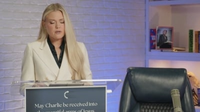 Erika Kirk also thanked first responders and other officials during her remarks after Charlie Kirk's assassination. (Turning Point USA) Erika Kirk also thanked first responders and other officials during her remarks after Charlie Kirk's assassination. (Turning Point USA)