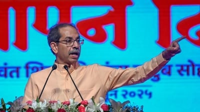 Uddhav Thackeray said that they are going to send sindoor from every house to PM Modi. (PTI) Uddhav Thackeray said that they are going to send sindoor from every house to PM Modi. (PTI)