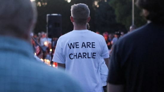 A person wears a t-shirt with the words, "We are Charlie", during a vigil in Provo, after U.S. right-wing activist, commentator, Charlie Kirk, an ally of U.S. President Donald Trump, was fatally shot during an event at Utah Valley University, in Utah, U.S. September 12, 2025. REUTERS/Jim Urquhart TPX IMAGES OF THE DAY(REUTERS)