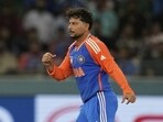 India's Kuldeep Yadav celebrates the dismissal of Pakistan's Mohammad Nawaz at the Asia Cup 2025. (AP) India's Kuldeep Yadav celebrates the dismissal of Pakistan's Mohammad Nawaz at the Asia Cup 2025. (AP)