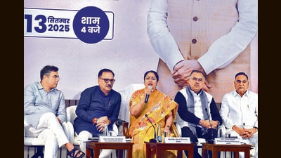 Delhi Chief Minister Rekha Gupta, along with Delhi BJP President Virendra Sachdeva, MPs, ministers, and other dignitaries, chairs the preparatory meeting for Sewa Pakhwada at the Delhi Secretariat, in New Delhi on Saturday. (HT Photo) Delhi Chief Minister Rekha Gupta, along with Delhi BJP President Virendra Sachdeva, MPs, ministers, and other dignitaries, chairs the preparatory meeting for Sewa Pakhwada at the Delhi Secretariat, in New Delhi on Saturday. (HT Photo)