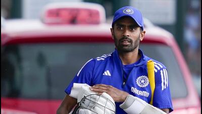 File image of Abhimanyu Easwaran during a practice session ahead of the fourth test cricket match against England. (PTI) File image of Abhimanyu Easwaran during a practice session ahead of the fourth test cricket match against England. (PTI)