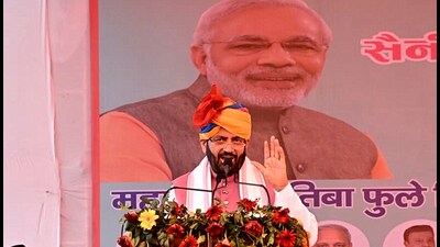 Haryana chief minister Nayab Singh Saini addressing a gathering during an event in Rohtak on Sunday. (Manoj Dhaka /HindustanTimes) Haryana chief minister Nayab Singh Saini addressing a gathering during an event in Rohtak on Sunday. (Manoj Dhaka /HindustanTimes)