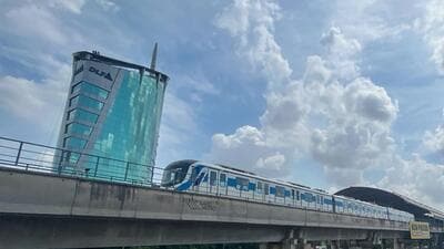 Originally a PPP project, the line has seen rising ridership and costs; HMRTC now plans parallel working for a seamless takeover. (Parveen Kumar/HT Photo) Originally a PPP project, the line has seen rising ridership and costs; HMRTC now plans parallel working for a seamless takeover. (Parveen Kumar/HT Photo)