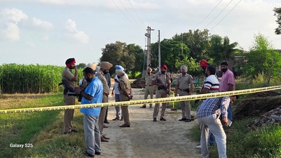 Police investigating the blast site at Jeeda village in Bathinda on Sunday. (HT File) Police investigating the blast site at Jeeda village in Bathinda on Sunday. (HT File)