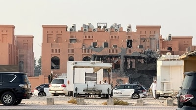 A damaged building, following an Israeli attack on Hamas leaders, in Doha, Qatar. (Reuters)