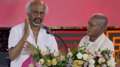 Rajinikanth joked about how Ilaiyaraaja once got drunk on half a bottle of beer. Rajinikanth joked about how Ilaiyaraaja once got drunk on half a bottle of beer.