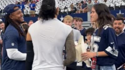 WNBA star Sonia Citron showed up at AT&T Stadium to support her boyfriend and Dallas Cowboys player Marist Liufau. (X/@dallascowboys) WNBA star Sonia Citron showed up at AT&T Stadium to support her boyfriend and Dallas Cowboys player Marist Liufau. (X/@dallascowboys)