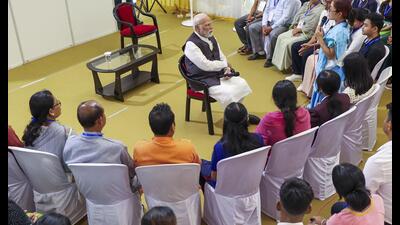 The PM’s comments in Manipur linking development to peace, his promises to help the internally displaced people, and his assurance that the government will back any attempt at restoring normalcy, hold out hope. (PMO) The PM’s comments in Manipur linking development to peace, his promises to help the internally displaced people, and his assurance that the government will back any attempt at restoring normalcy, hold out hope. (PMO)