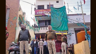 The attack on Thakurdwara Sanatan Temple in Chheharta, Amritsar, was carried out by two bike-borne assailants under the guidance of foreign-based handlers, the NIA said. (HT File)