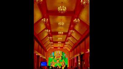 The pandal set up by La Touche Road Puja Sangsad Society last year. This year, the pandal will be themed after the Kumbh Mela. (File) The pandal set up by La Touche Road Puja Sangsad Society last year. This year, the pandal will be themed after the Kumbh Mela. (File)