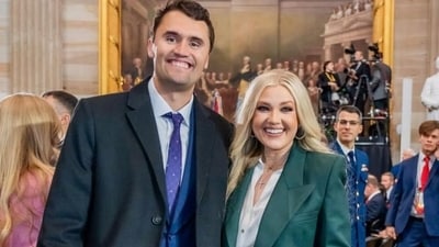 Erika Kirk was seen mourning late husband Charlie Kirk in a video she posted on social media. (X/@UshaVanceNews) Erika Kirk was seen mourning late husband Charlie Kirk in a video she posted on social media. (X/@UshaVanceNews)