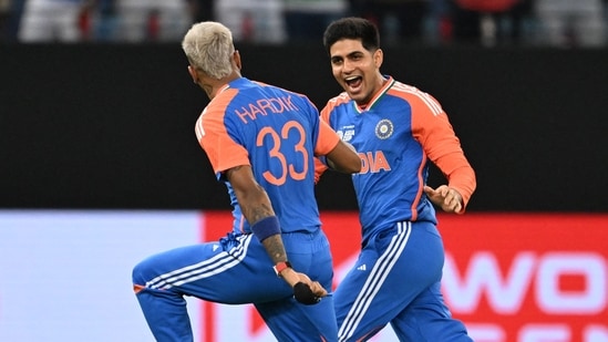 Hardik Pandya made immediate impact with the ball, accounting for Saim Ayub on just the second delivery to send the Pakistan opener packing for a duck. India were on cloud nine from the word go.(AFP)