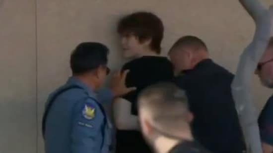 Officers arrested Ryder Corral after onlookers had detained him. (X/@Scorpwebb)
