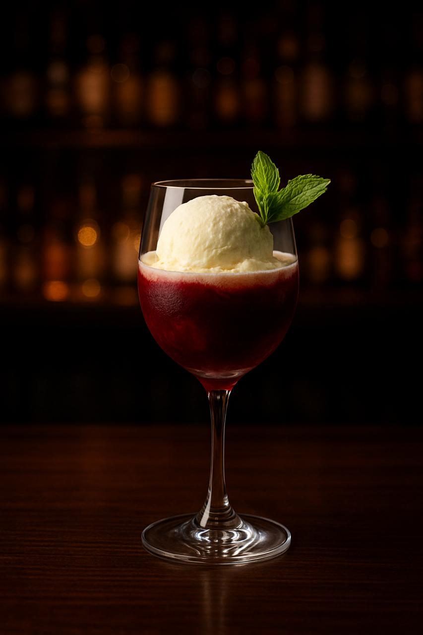 Red Wine Float by Yash Dogra Masala of Synergy, Gurugram includes ingredients Red wine, Vanilla ice cream, Tonic / Soda, Crushed Ice and for garnishing - mint leaves or cinnamon (optional) Red Wine Float by Yash Dogra Masala of Synergy, Gurugram includes ingredients Red wine, Vanilla ice cream, Tonic / Soda, Crushed Ice and for garnishing - mint leaves or cinnamon (optional)
