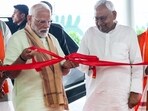 Prime Minister Narendra Modi and Bihar CM Nitish Kumar at the inauguration of a new terminal building at the Purnea airport on Monday. Prime Minister Narendra Modi and Bihar CM Nitish Kumar at the inauguration of a new terminal building at the Purnea airport on Monday.