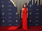 Selena Gomez poses on the red carpet at the 77th Primetime Emmy Awards.(REUTERS)