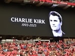 A moment of silence being observed for Charlie Kirk at an American football game.
