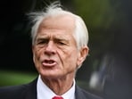 Peter Navarro, White House senior counselor for trade and manufacturing, speaks to members of the media outside the White House in Washington, DC, US, on Thursday, Aug. 21, 2025.