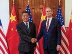 This photo from the US government shows US treasury secretary Scott Bessent (right) meeting with Chinese vice-premier He Lifeng in Madrid, Spain, on September 14, 2025. This photo from the US government shows US treasury secretary Scott Bessent (right) meeting with Chinese vice-premier He Lifeng in Madrid, Spain, on September 14, 2025.