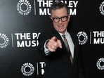 Stephen Colbert receives a standing ovation while presenting the first award at the 2025 Emmy Awards.