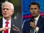File photo of Peter Navarro and Charlie Kirk.