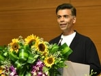 Bollywood filmmaker Karan Johar addresses the gathering during the MoU signing ceremony for Filmfare Awards 2025. Bollywood filmmaker Karan Johar addresses the gathering during the MoU signing ceremony for Filmfare Awards 2025.