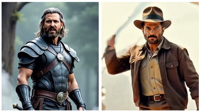 An AI artiste has imagined what Indian actors would look like in iconic Hollywood roles. Here. @aitot2.0 imagines Hrithik Roshan as Geralt of Rivira from hit show The Witcher. Anil Kapoor is Indiana Jones, replacing Harrison Ford. An AI artiste has imagined what Indian actors would look like in iconic Hollywood roles. Here. @aitot2.0 imagines Hrithik Roshan as Geralt of Rivira from hit show The Witcher. Anil Kapoor is Indiana Jones, replacing Harrison Ford.