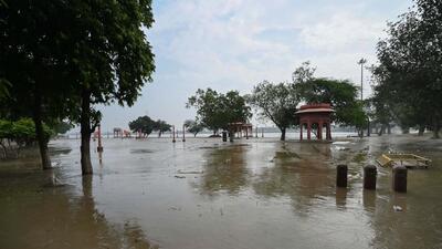 A view of Vasudev Ghat, during the recent flood. (Arvind Yadav/HT Photo) A view of Vasudev Ghat, during the recent flood. (Arvind Yadav/HT Photo)