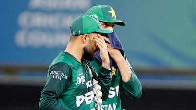 Pakistan lost to India by seven wickets at the Dubai International Stadium on Sunday. (Surjeet Yadav) Pakistan lost to India by seven wickets at the Dubai International Stadium on Sunday. (Surjeet Yadav)